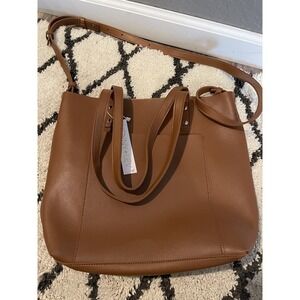 Henny + Lev 2 In 1 Everyday Tote Bag Vegan Leather Brown Nwt